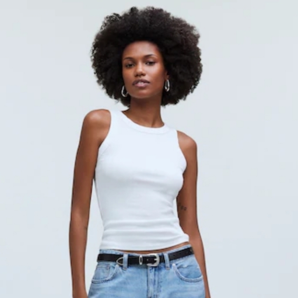 NWT Madewell Supima Cotton Ribbed Cut Away Tank